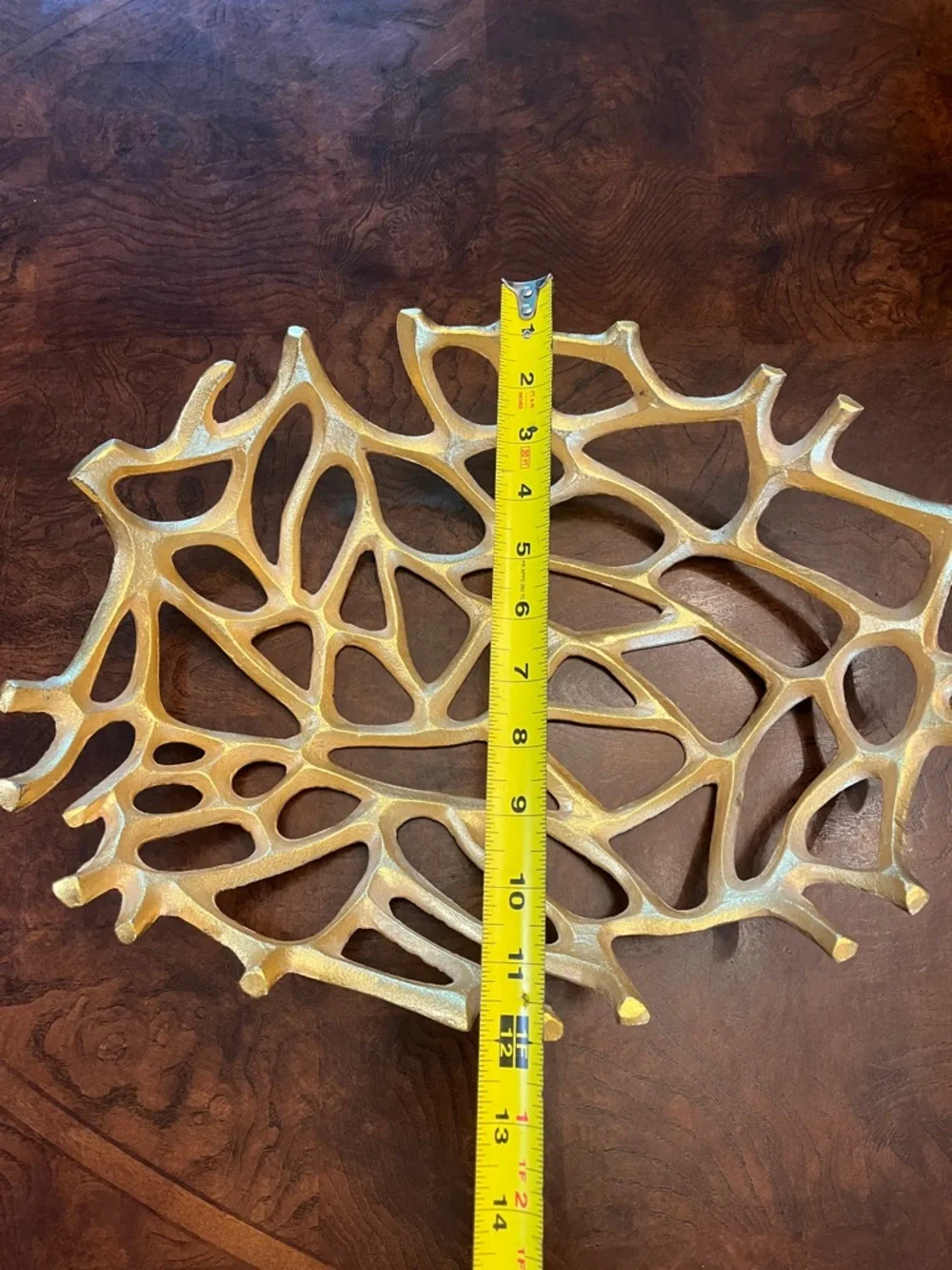 Golden Sculptural Coral Decorative Bowl